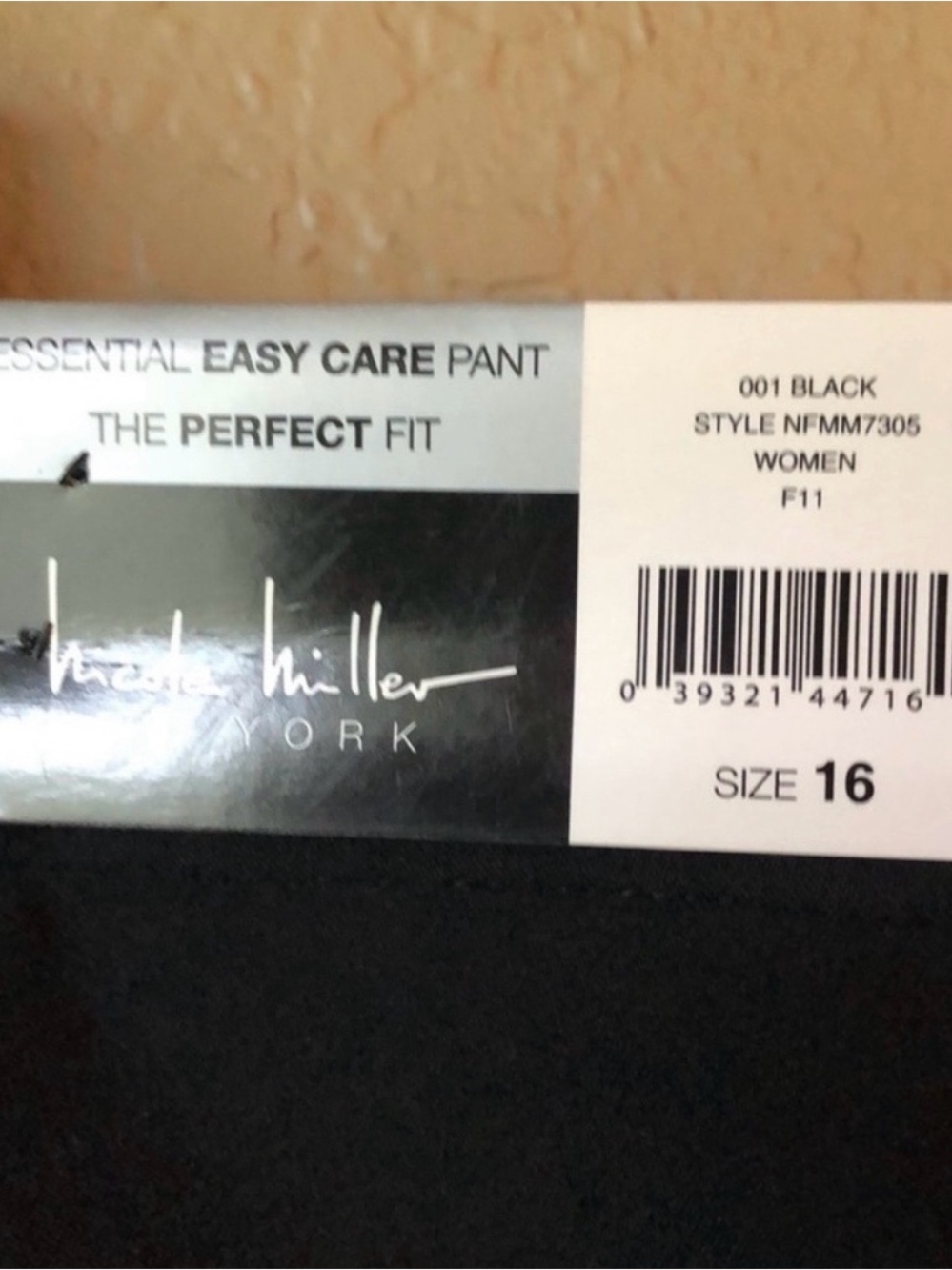 New Nicole Miller Pants Women’s Black Straight Leg Trouser Business Casual Sz 16 - Picture 3 of 9